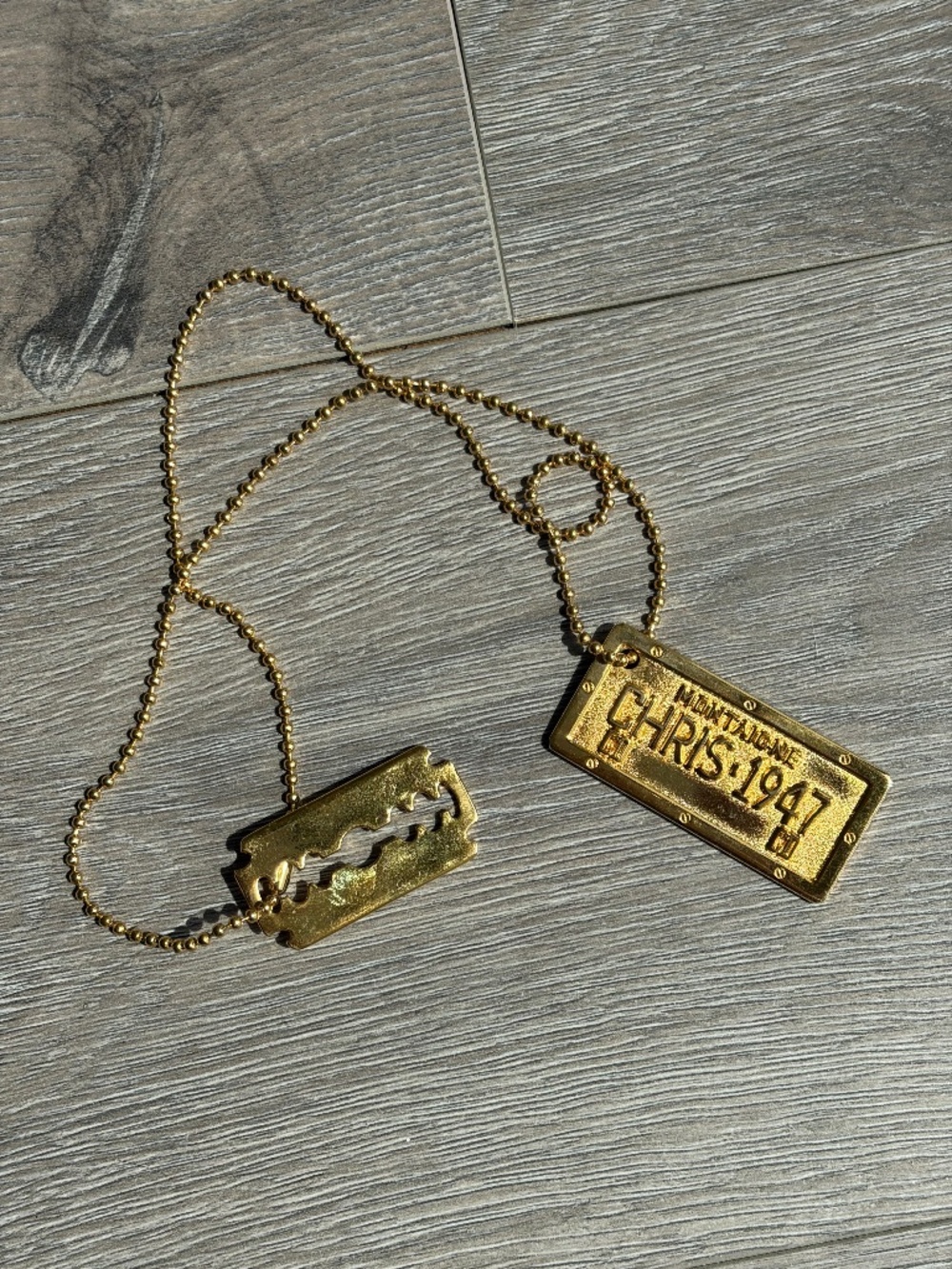 Dior Galliano Chris 1947 vintage gold razor necklace